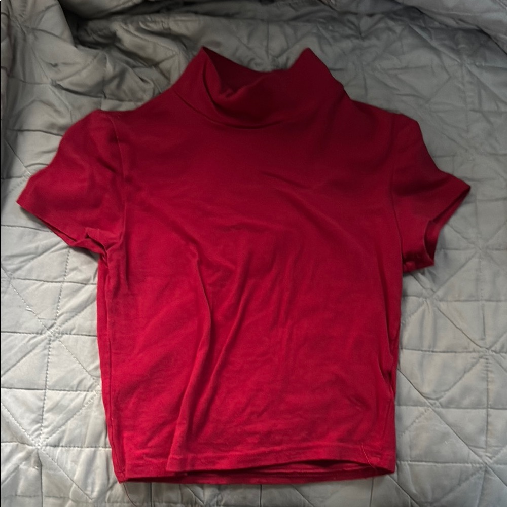 Red Turtleneck Top